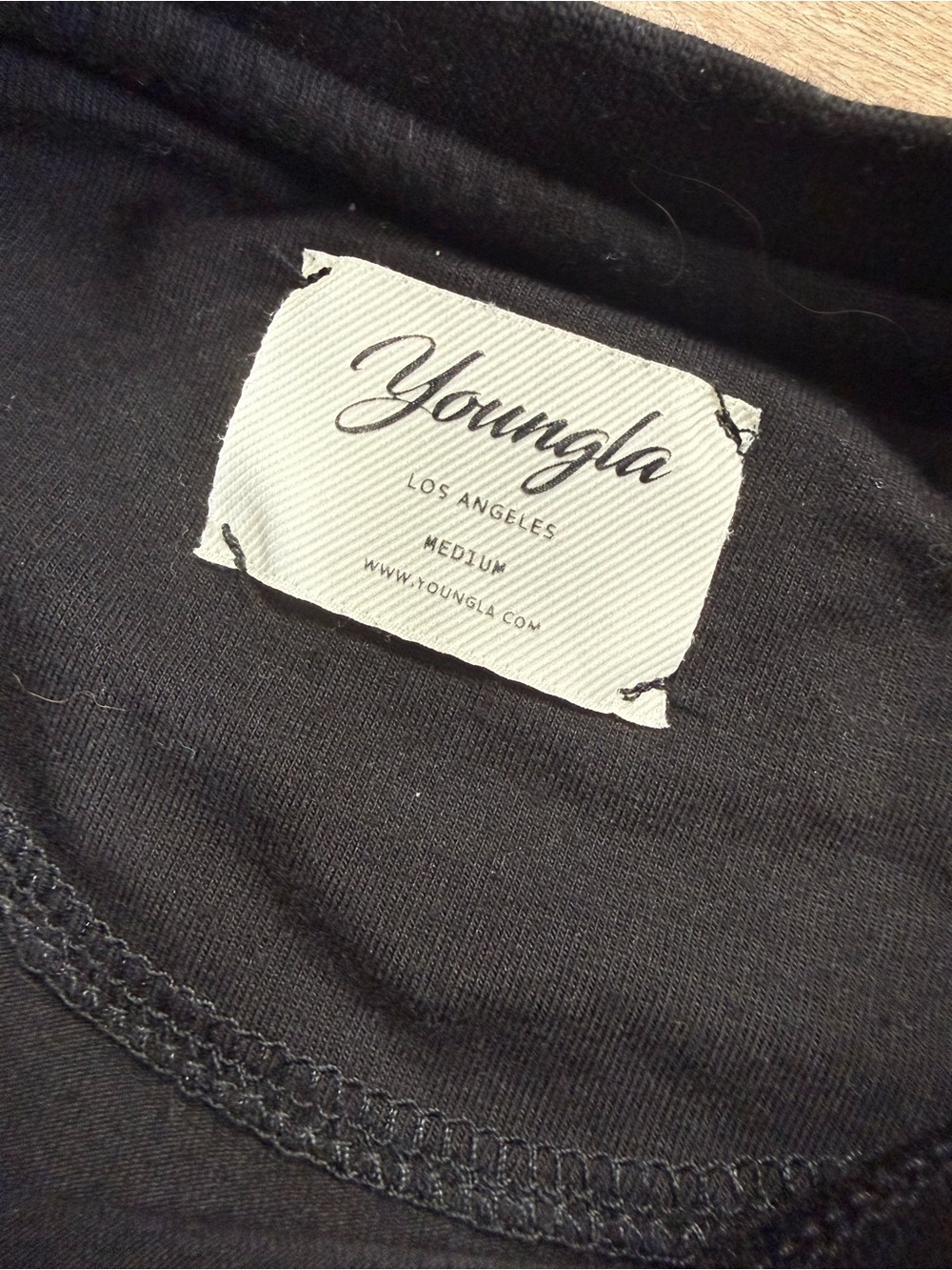 YoungLA Black Cropped Logo Tee - Picture 3 of 3